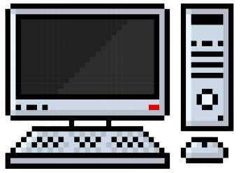 8bit style of retro desktop pc